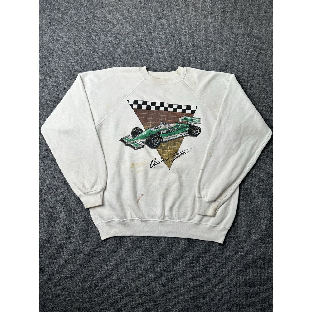 Mens‎ Sweatshirt Hanes Quaker State Racing Car Graphic USA, Size XL